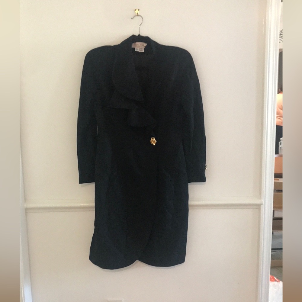 Vintage richard warren petites 8 black wool coat